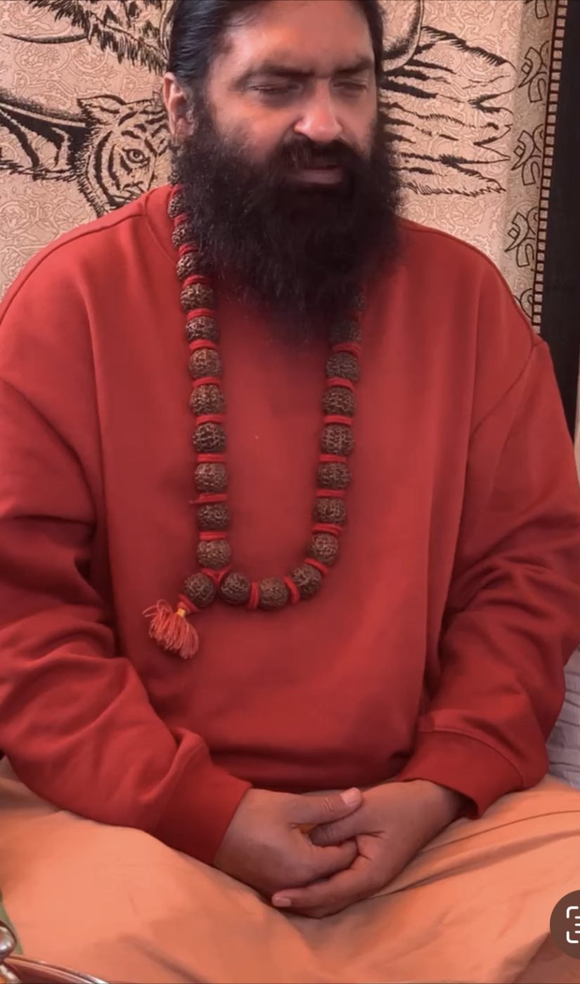 Swami Aditya in deep meditation